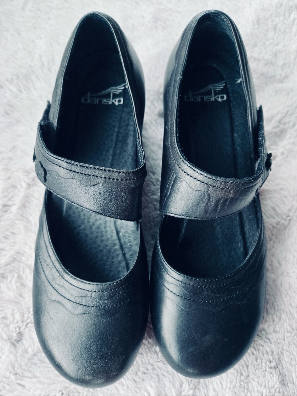 Dansko Harlow Black Leather Mary Jane Clogs Comfort Shoes Women EU 39 US 8.5-9 - Picture 2 of 8